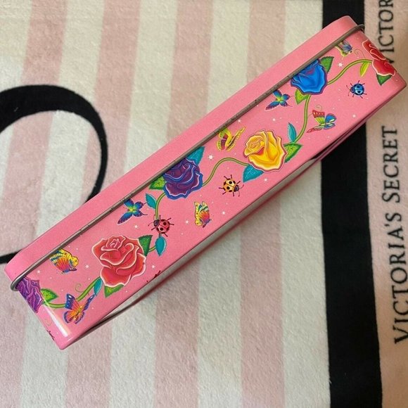 Vintage Lisa Frank Kittens Flowers Butterflies Jumbo Empty Collectible Tin - Picture 6 of 10